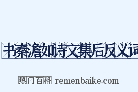 书秦澹如诗文集后反义词是什么意思的图片
